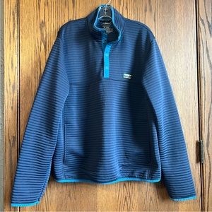 LL BEAN Mens XL Airlight Knit Pullover Snap Slightly Fitted 503645